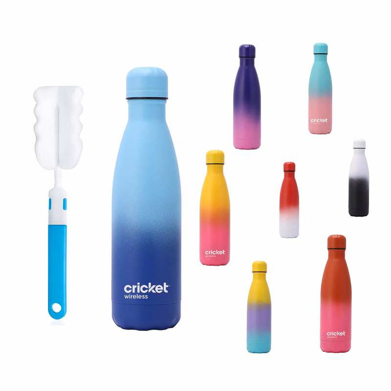 Gradients 17 oz Double Wall Stainless Steel bottle with Sponge Brush