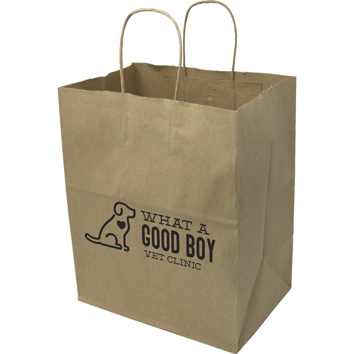 One Color 1-Sided Natural Handle Shopper Paper Bag (10" x 12" x 7") 1