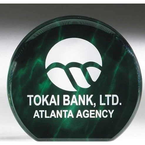 5" Green Marble Aurora Acrylic Award 1