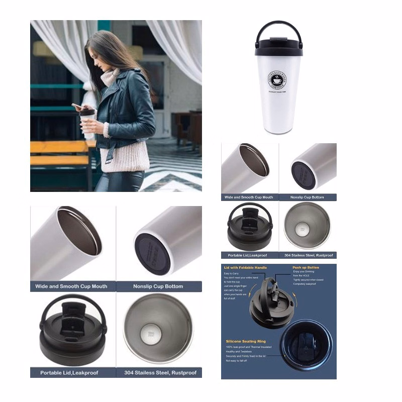 Insulated Coffee Mug With Handle Lid