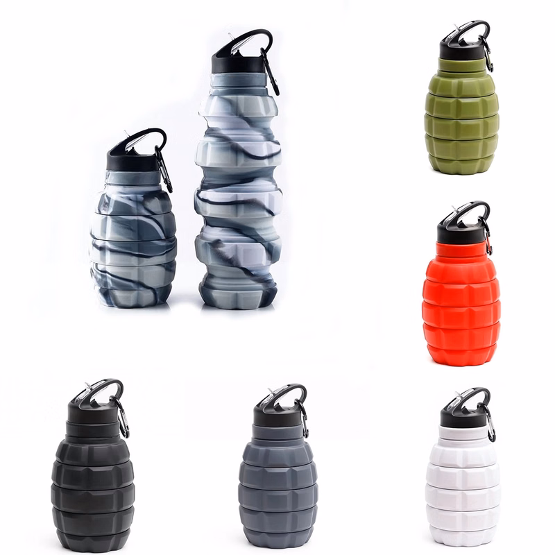 Collapsible Leakproof Grenade Silicone 18Oz Water Bottle