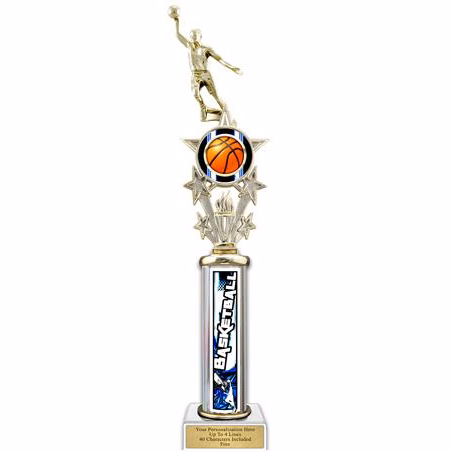 Trophy, 18" Action Matrix Blue Basketball 1 column