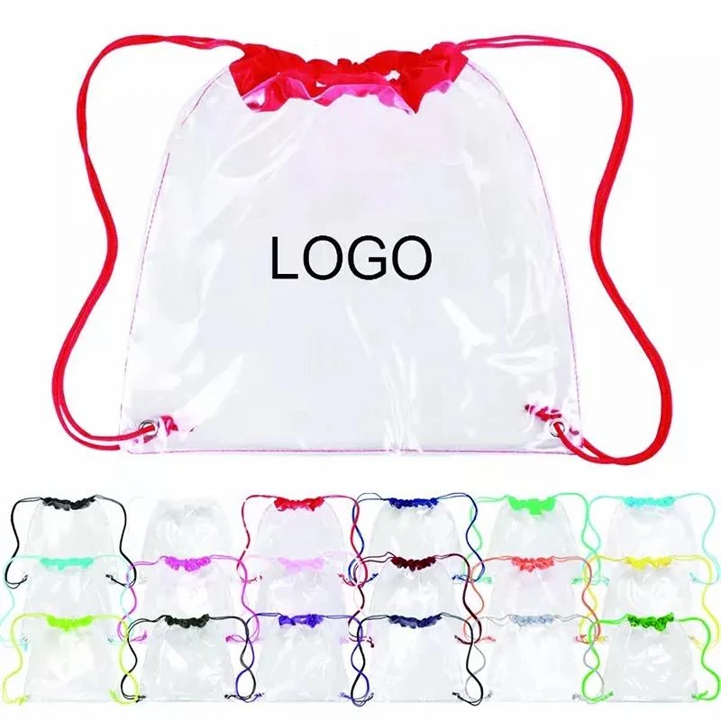 Clear PVC Drawstring Backpack W/ Grommets (12" W x 12" H) 1