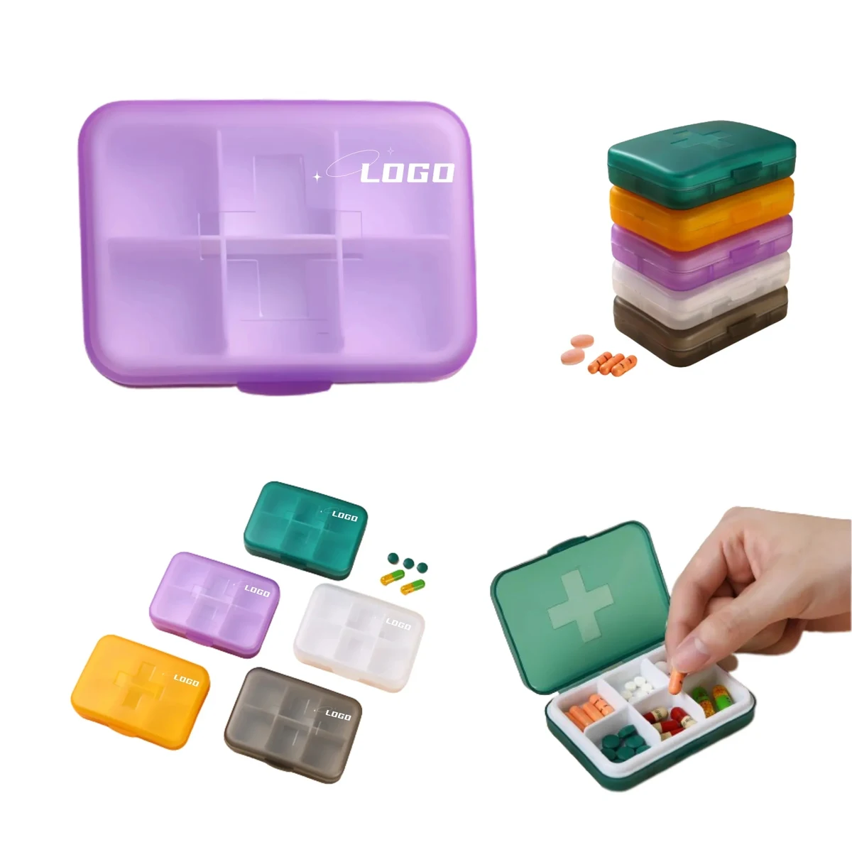 Pocket Square Pill Box Portable Translucent 1