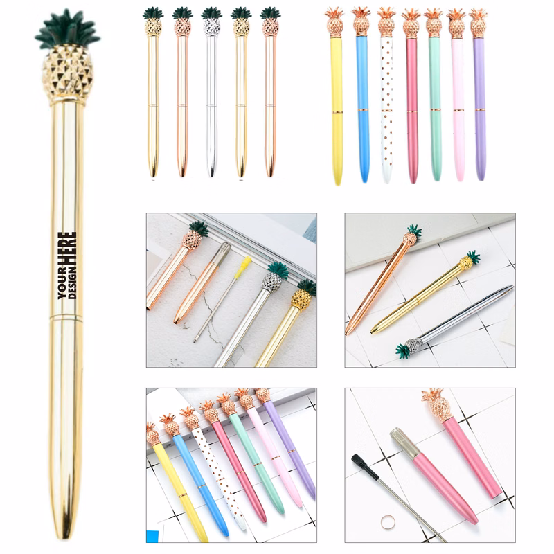 Metal Pineapple Themed Ballpoint Pen