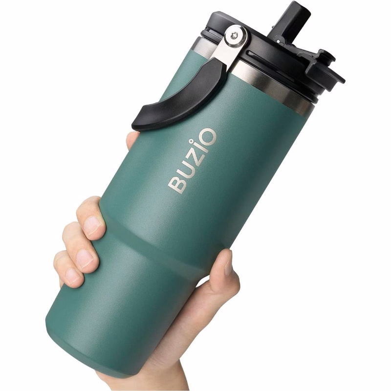 30 oz Tumbler with Handle, Insulated Water Tumbler with 2-in-1 Lid and Straw, Stainless Steel Double