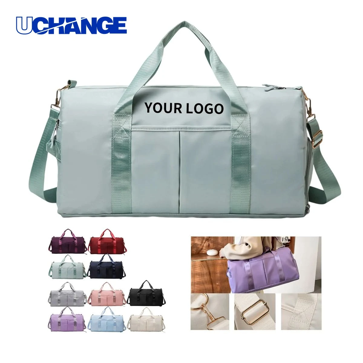 Polyester Duffel Bag with Shoe Compartment for Gym Trips 1