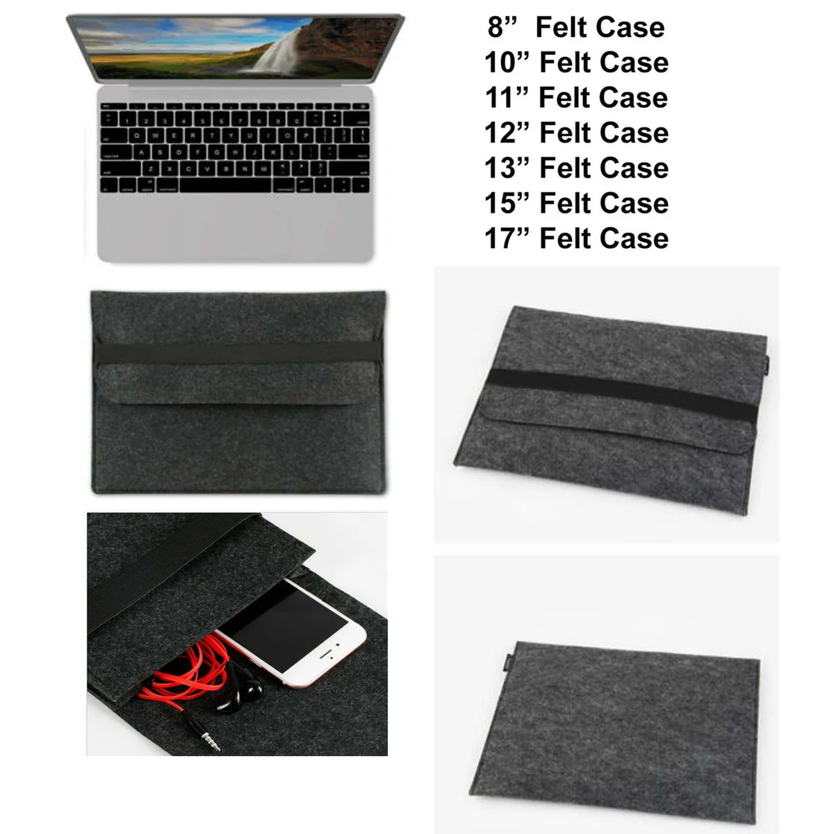 iBank ® 17" Felt Sleeve Case with pocket for Laptop Tablet 1