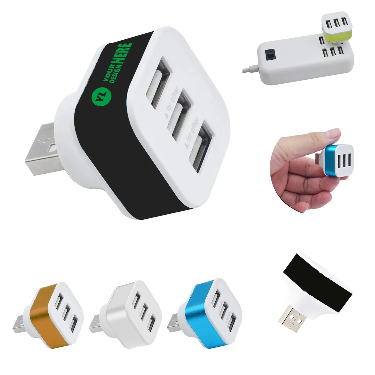 Usb 2.0 Hub Splitter Extender 1 In 3 Out 1