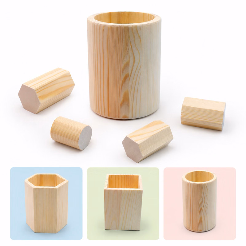 Colored Wood Pen Organizer Rack