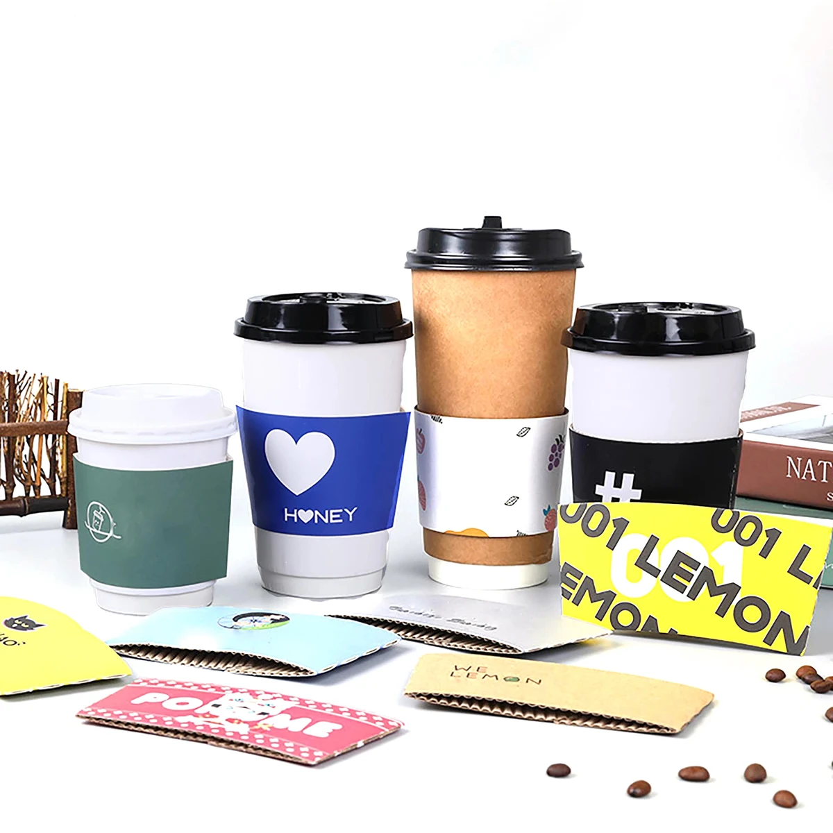 12-16 oz Full-Color Kraft Coffee Cup Sleeve MOQ500 1