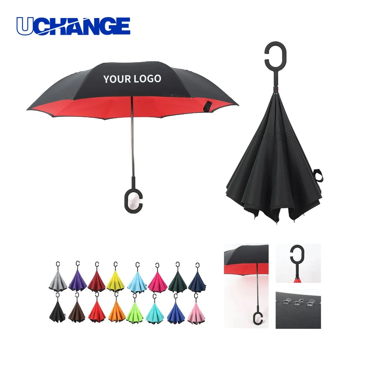 Pongee Inversion Umbrella C Handle 1
