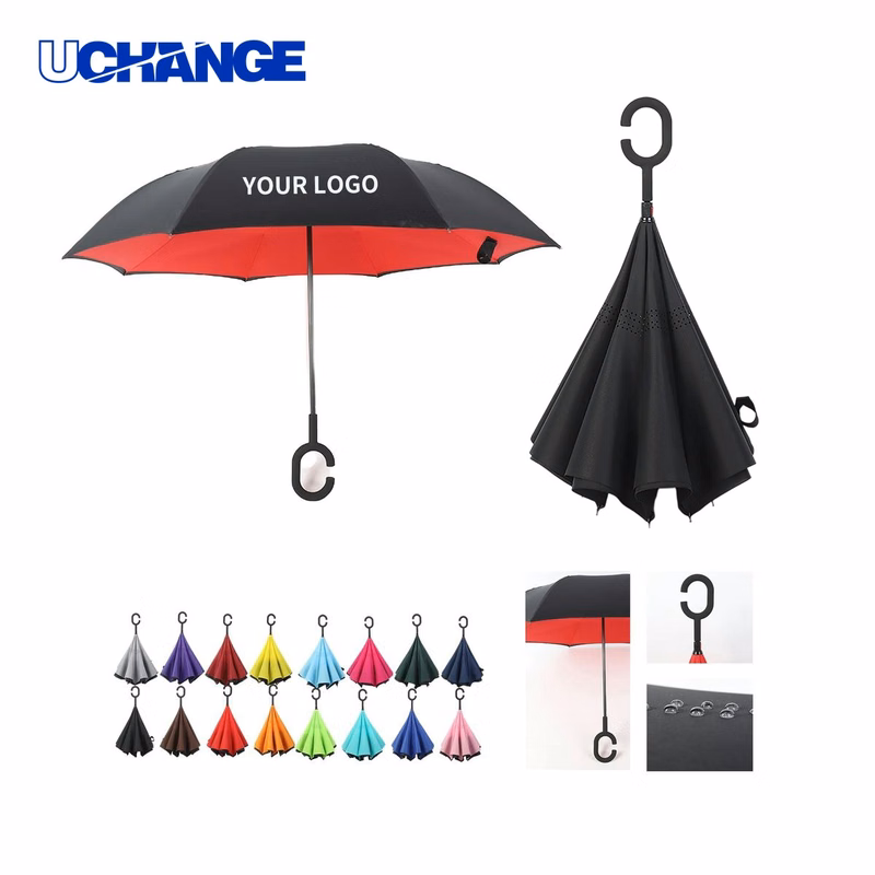 Pongee Inversion Umbrella C Handle