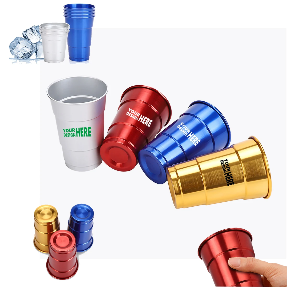 16oz Custom Reusable Stadium Party Beer Aluminum Cup 1