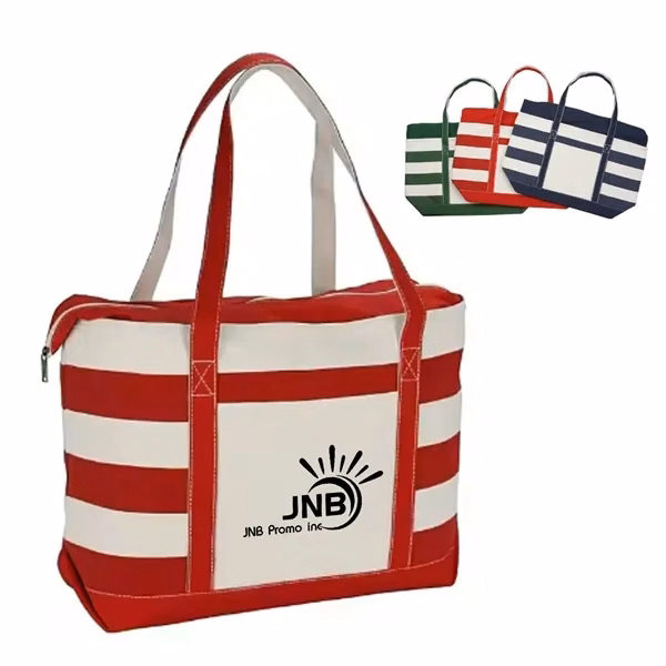 Stylish Cotton Canvas Nautical Tote Bag