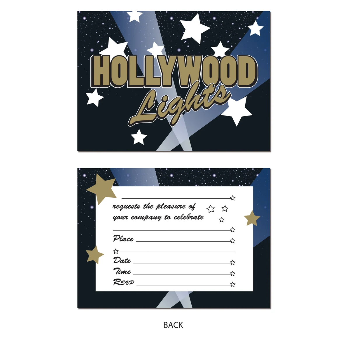 Hollywood Lights Invitations 1