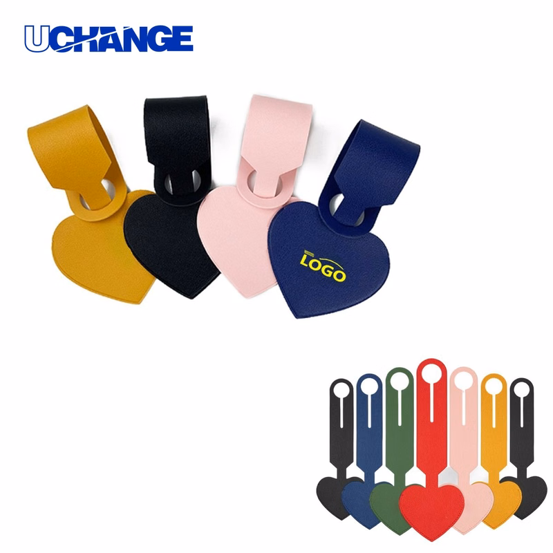 Heart-Shaped PU Leather Luggage Tag Holder