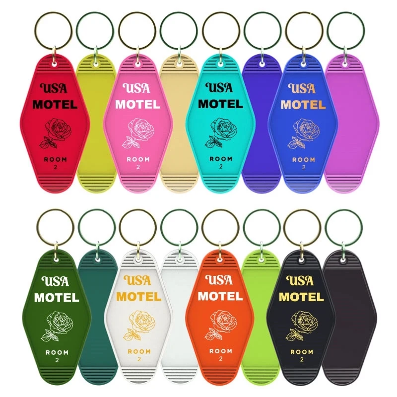 Plastic Acrylic Hotel Keychain Logo with Key Ring 1