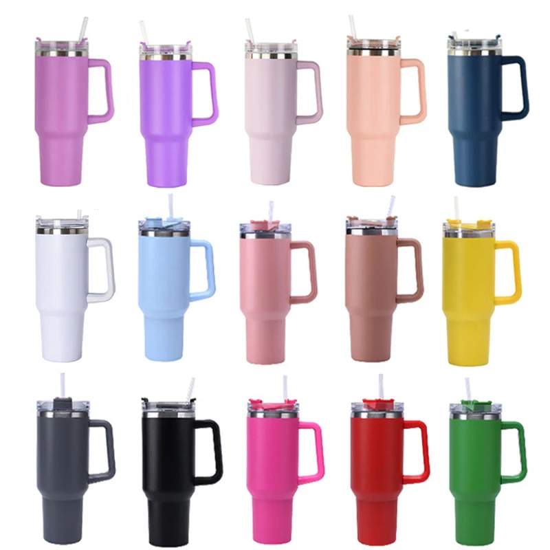 40 OZ Tumbler With Handle And Straw Lid 1