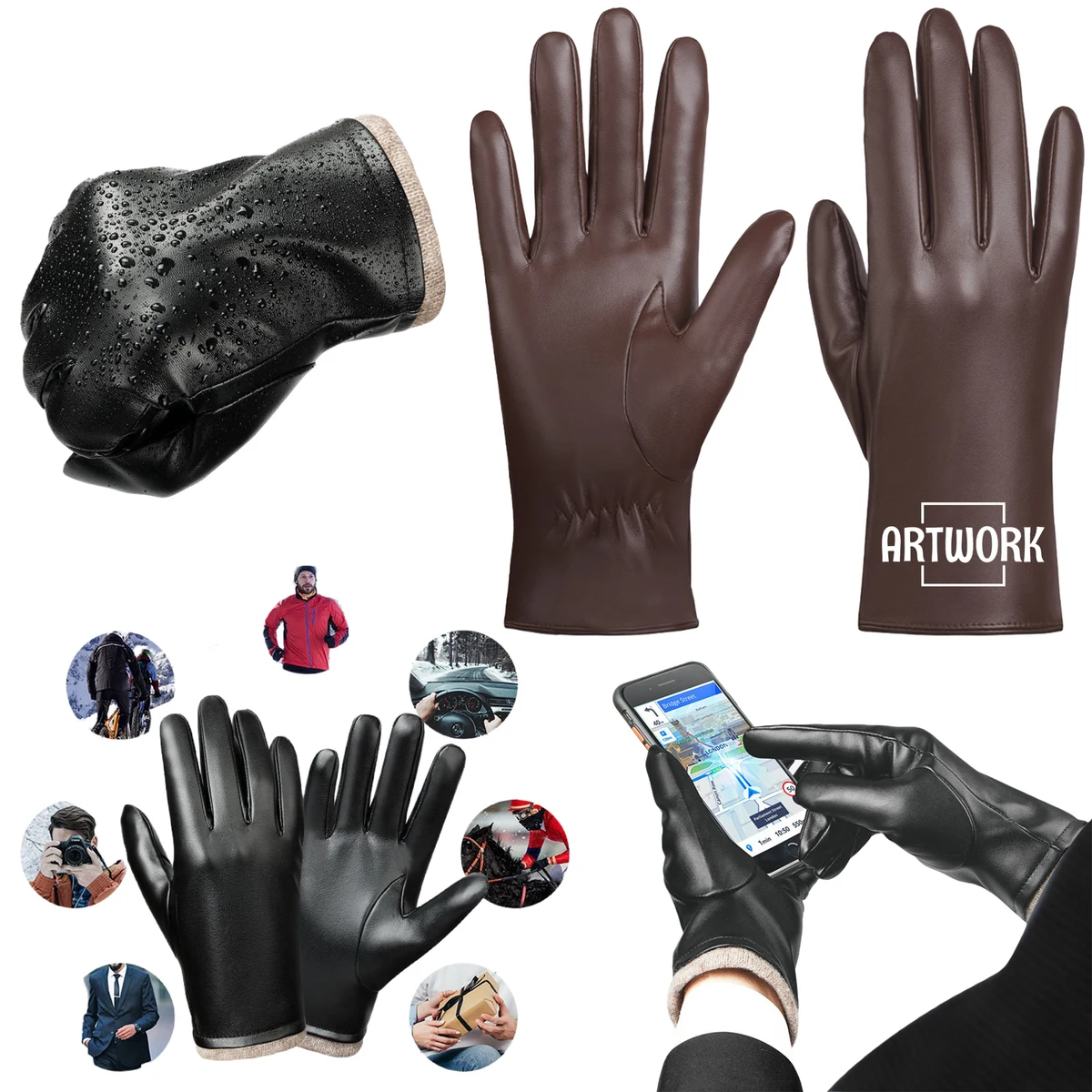Women Winter Leather Gloves 1