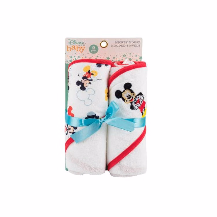 Disney Hooded Towel Sets - Red & White 2 Pk