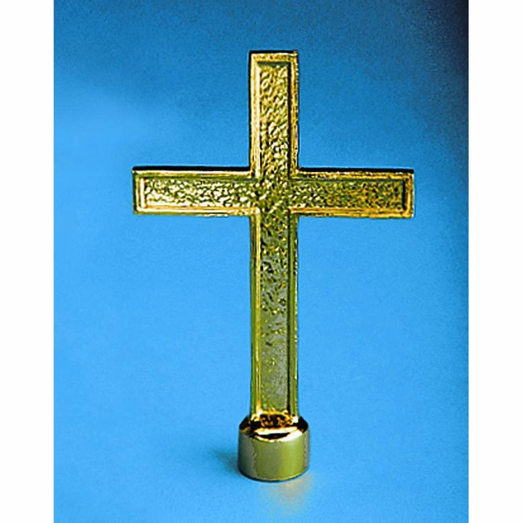 Golden Plated Passion Cross Indoor Flag Pole Ornament