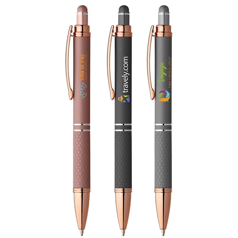 Phoenix Softy Rose Gold Metallic Pen w/ Stylus - 1