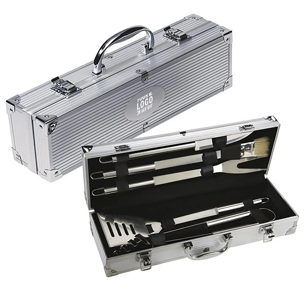 5 Pieces Stainless Bbq Tool Set With Aluminum Case 1