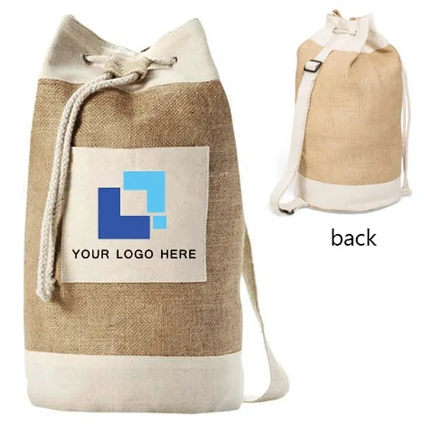 Custom Jute Cotton Duffel Bag 1