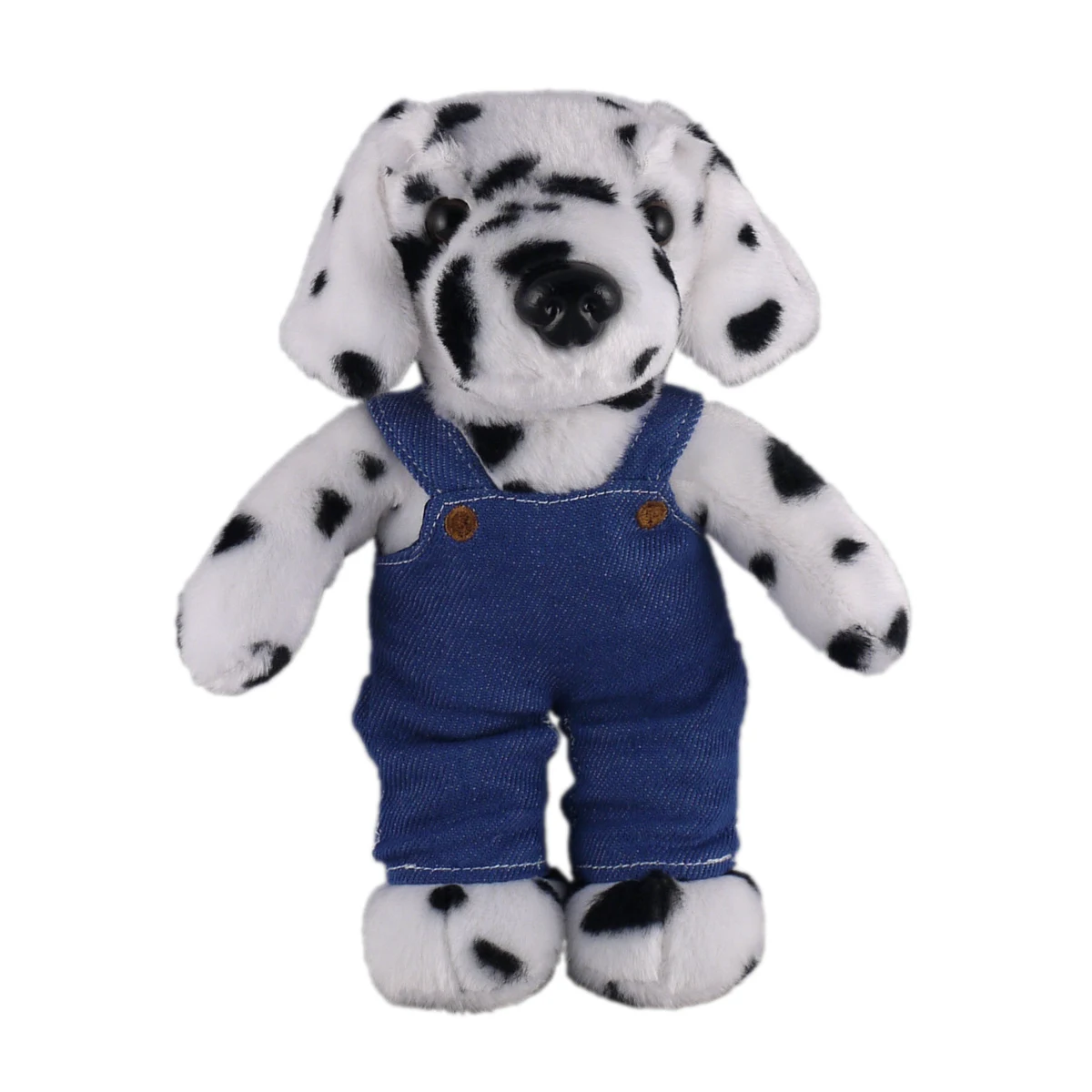 Soft Plush Stuffed Dalmatian in denim overall 1