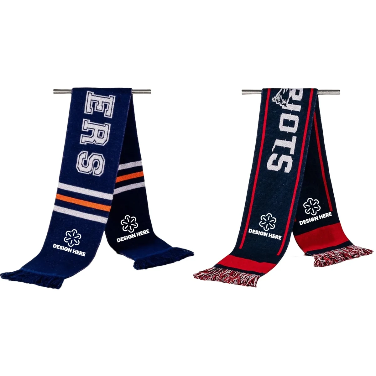 Knitted Soccer Scarf Full Color Winter Warm 1