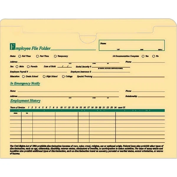 Standard Employee File Folder 1