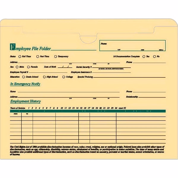 Standard Employee File Folder