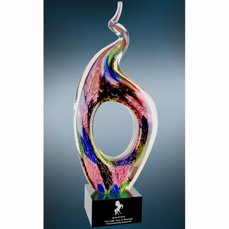 13 1/2" Twist Top Art Glass Award