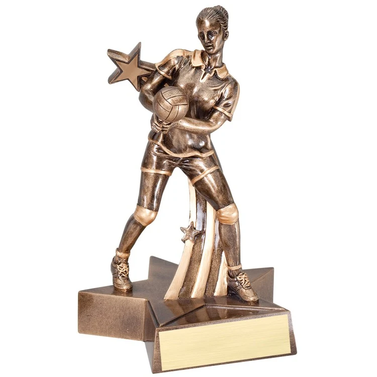 6 1/2" Tall Volleyball Female Superstar Resin Award 1