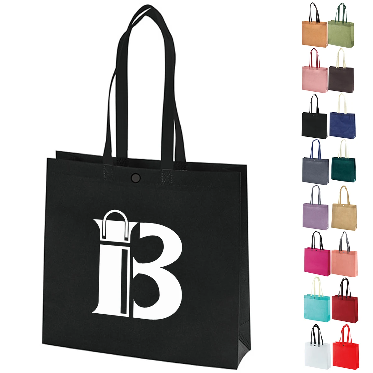 eco-friendly No woven Tote Bag w/ concealed button closure 1