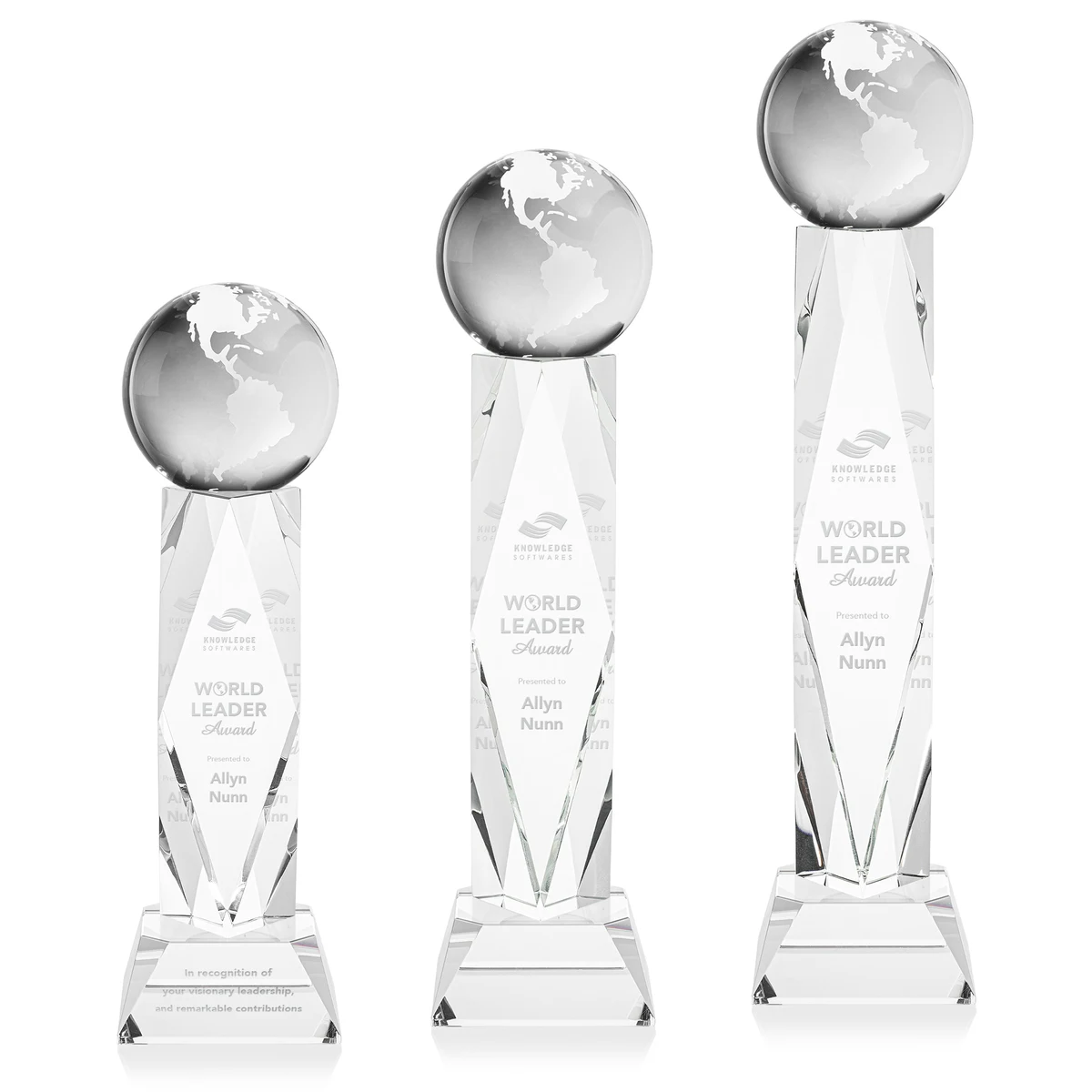 Globe Award on Toscana Base - Clear 1