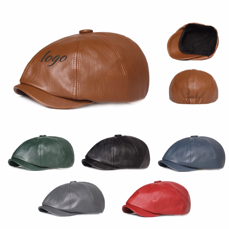 Leather Newsboy Hat