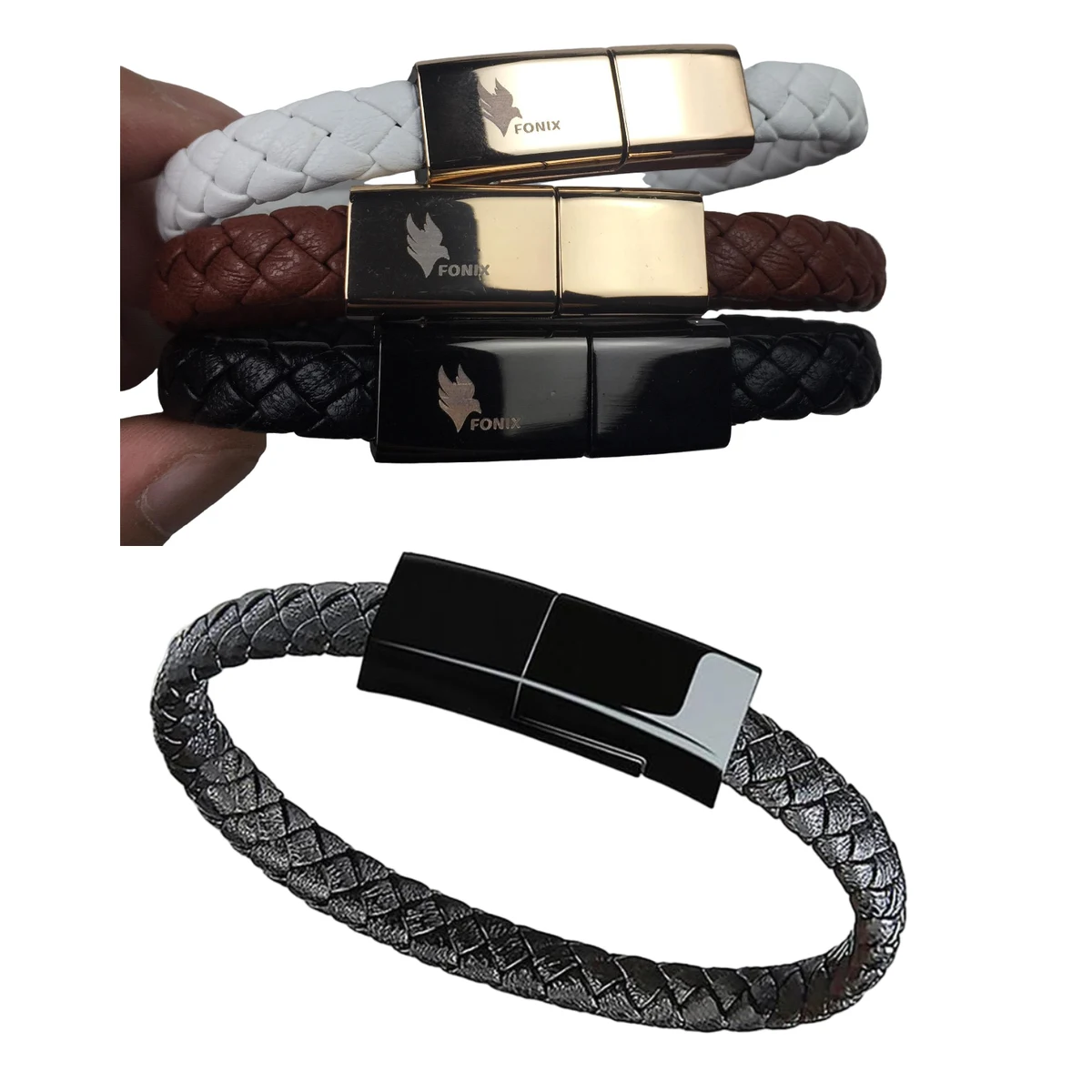 Type C USB Leather Bracelet Fast Charging Cable 1