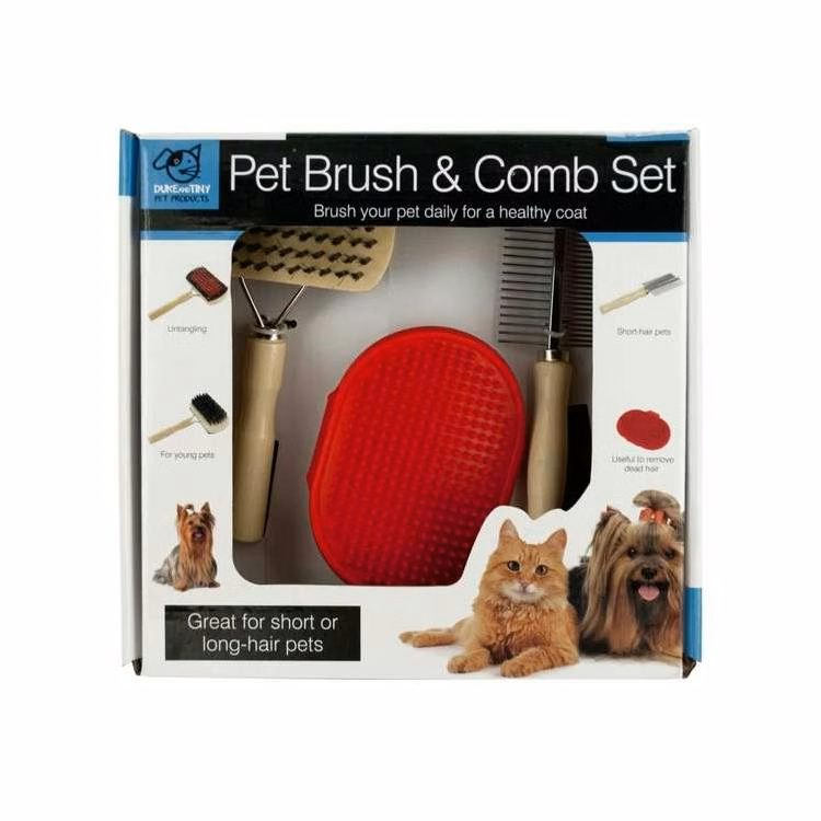 Pet Brush and Comb Grooming Set