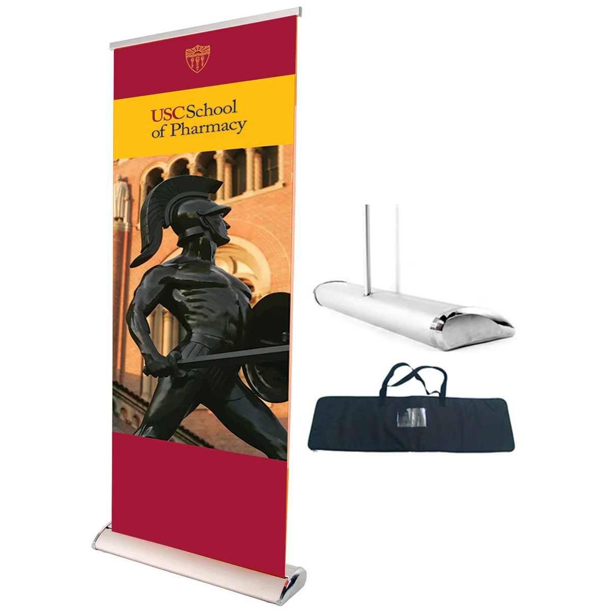 Deluxe Retractable Banner Stand with vinyl banner graphic size 33.5" x 81". RUSH 1