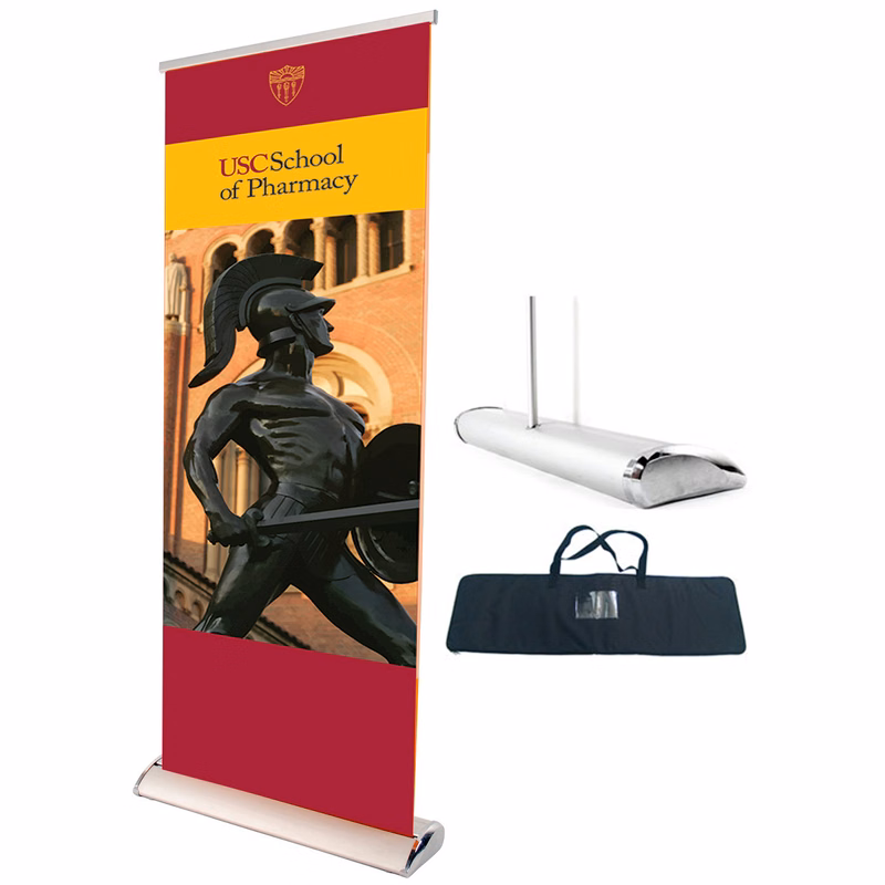 Deluxe Retractable Banner Stand with vinyl banner graphic size 33.5" x 81".