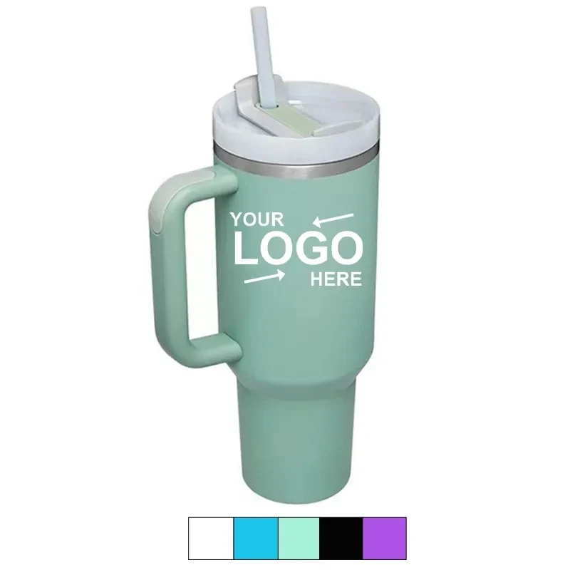 40oz Tumbler With Handle and Straw Lid 1