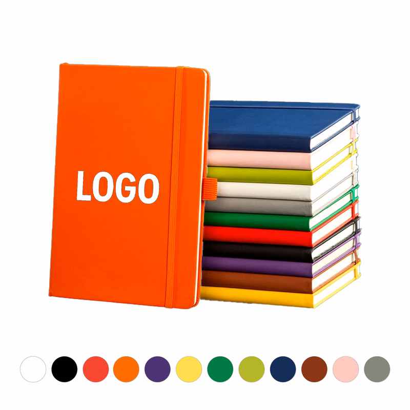Compact PU Leather A6 Notebook with Elastic Strap