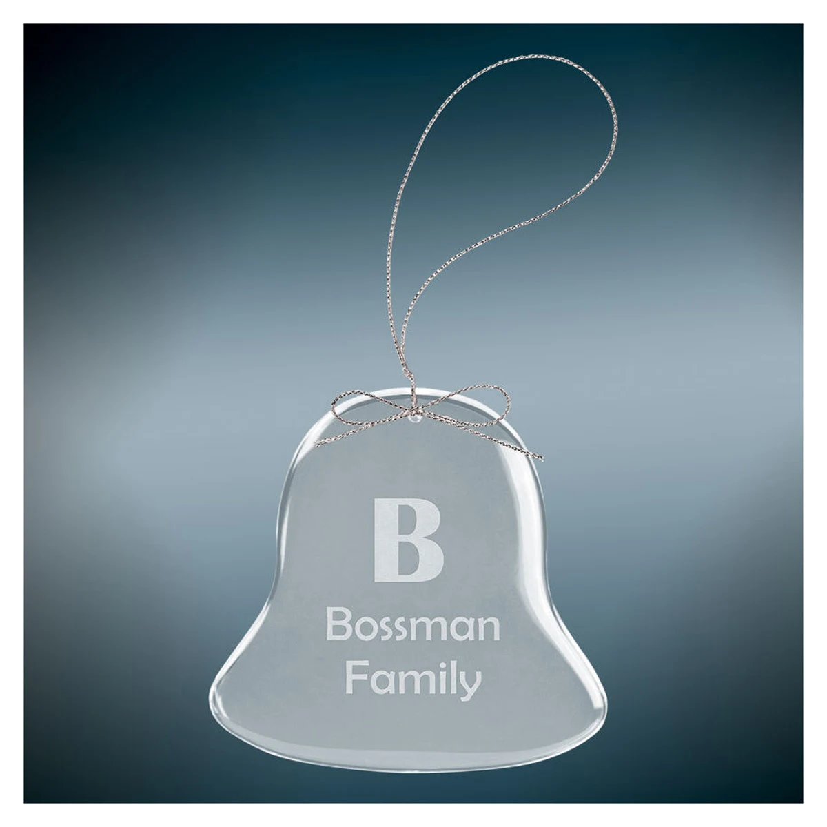3" Bell Clear Glass Ornament 1