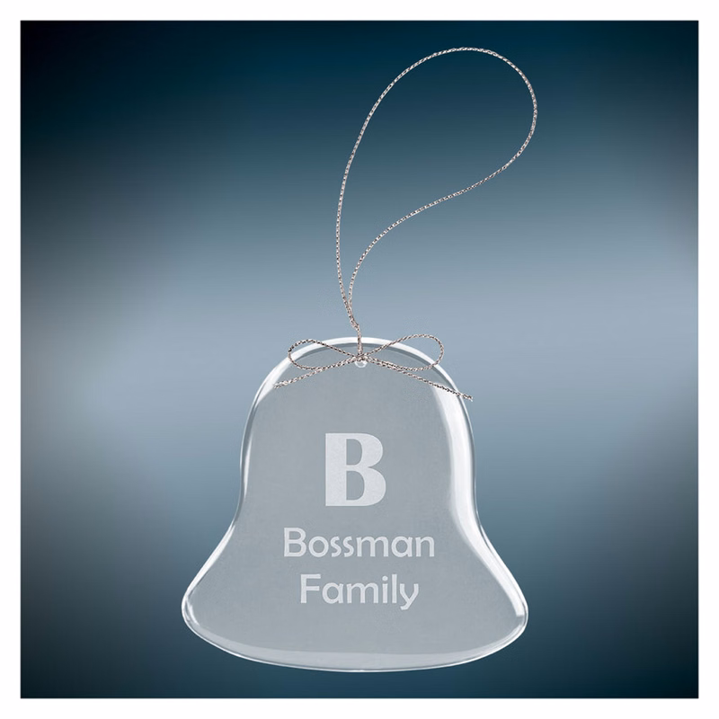 3" Bell Clear Glass Ornament