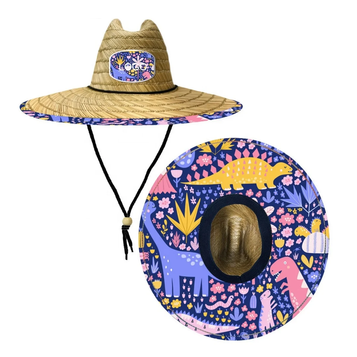 MOQ 50PCS Full Color Straw Summer Sun Beach Hat Wide Brim 1
