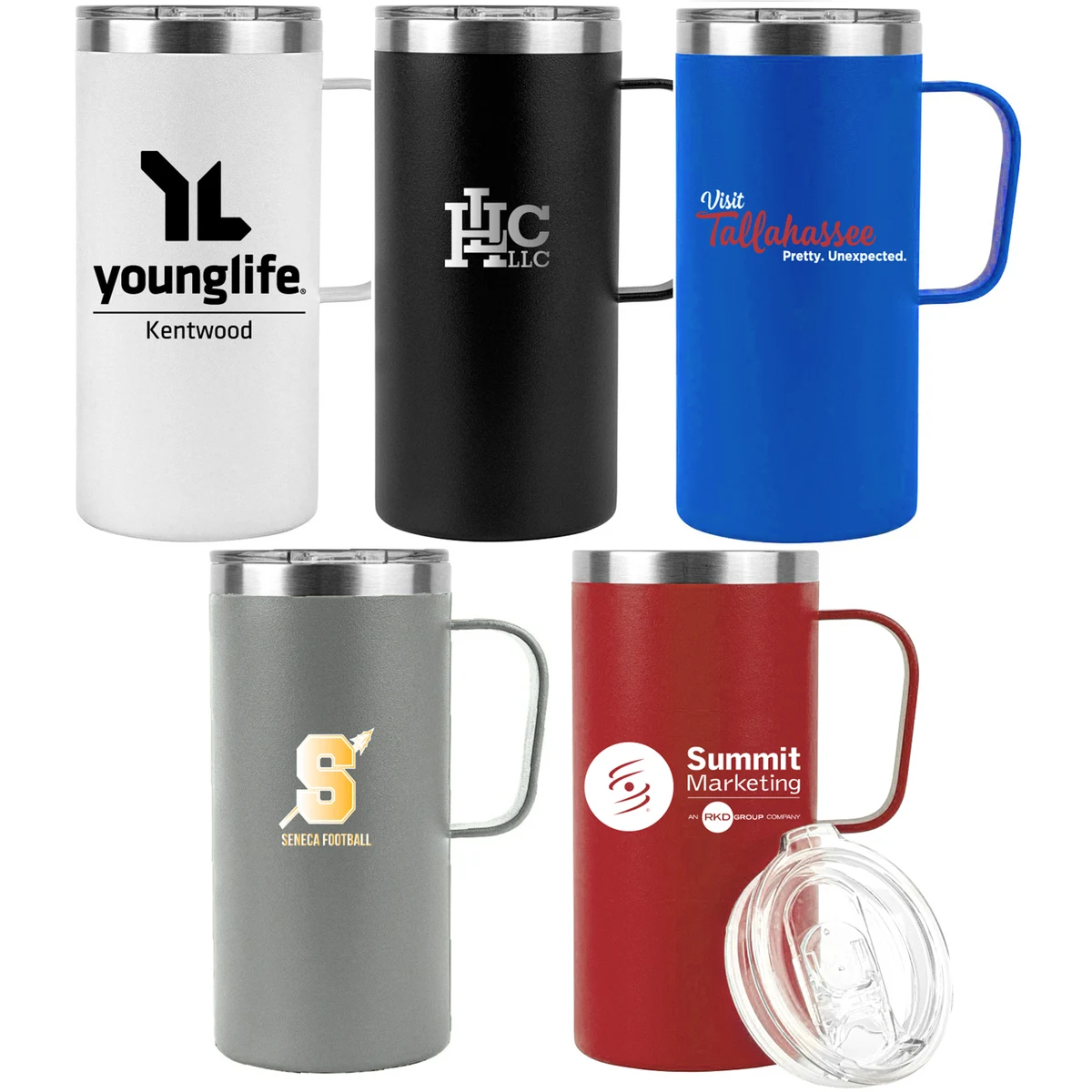 20oz. Stainless Steel Vacuum Travel Mug with Handle 1