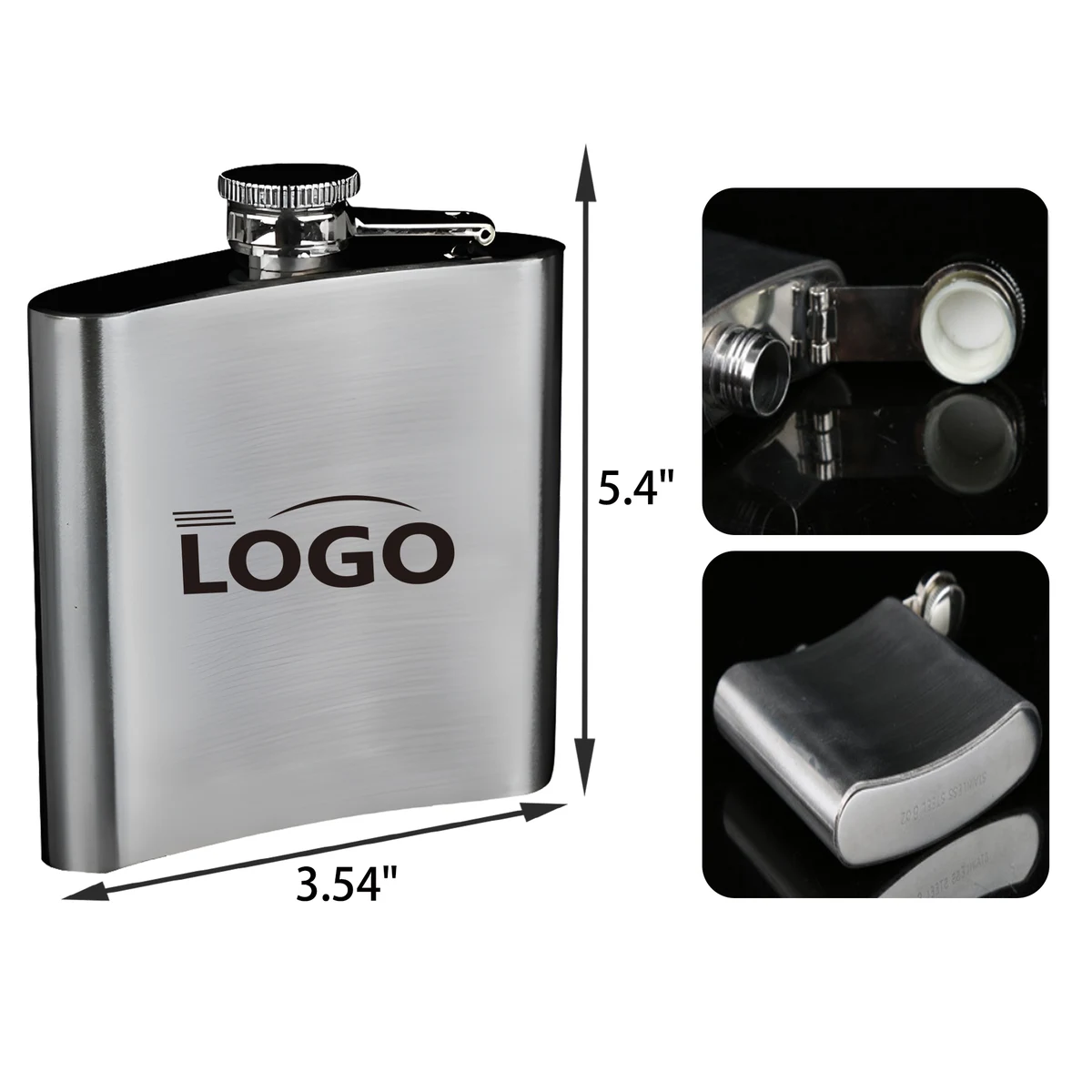 MOQ 20 PCS Durable 8 OZ Stainless Steel Hip Flask 1