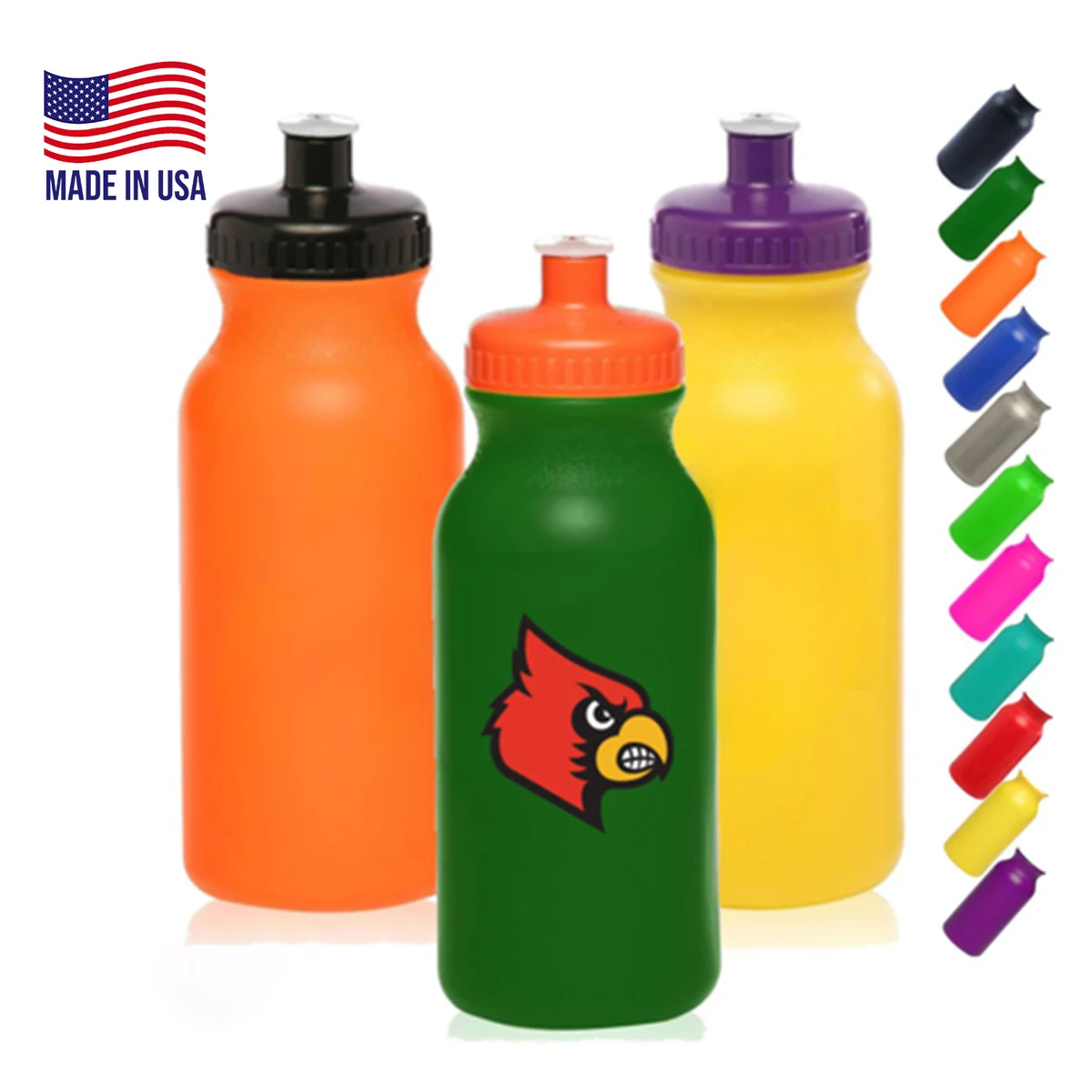 USA Made Plastic Water Bottles - 20 oz Custom drinkware 1